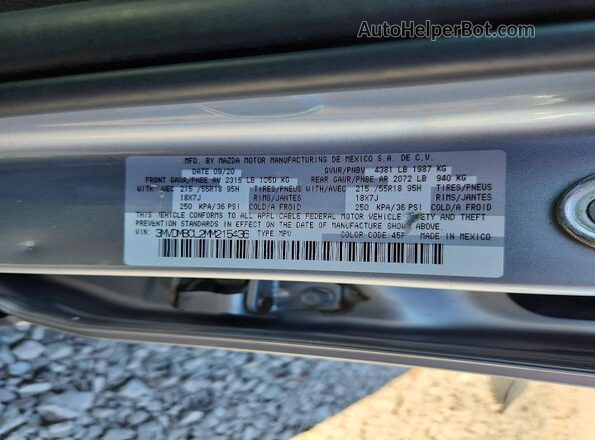 3MVDMBCL2MM215436 2021 MAZDA CX-30 Silver Սալոնի 360 աստիճան տեսք
