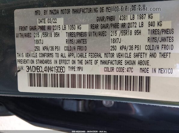 3MVDMBCL4NM419060 2022 MAZDA CX-30 Gray Vista del compartimento del motor