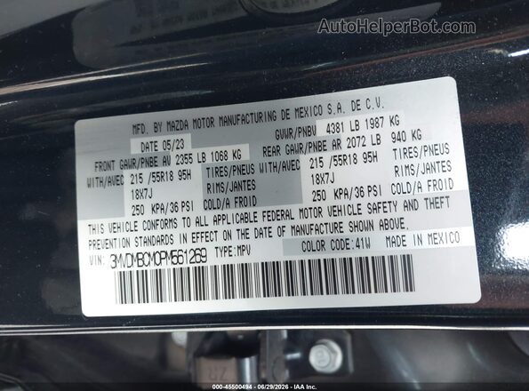 3MVDMBCM0PM561269 2023 MAZDA CX-30 Black Widok komory silnika