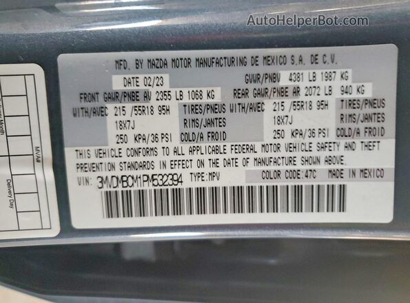 3MVDMBCM1PM532394 2023 MAZDA CX-30 Blue Engine compartment view