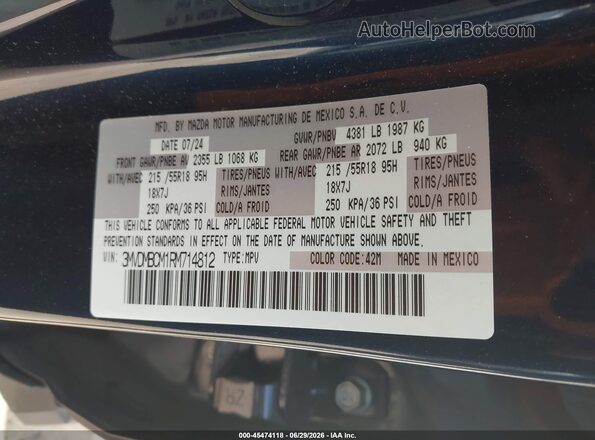 3MVDMBCM1RM714812 2024 MAZDA CX-30 Blue Widok komory silnika