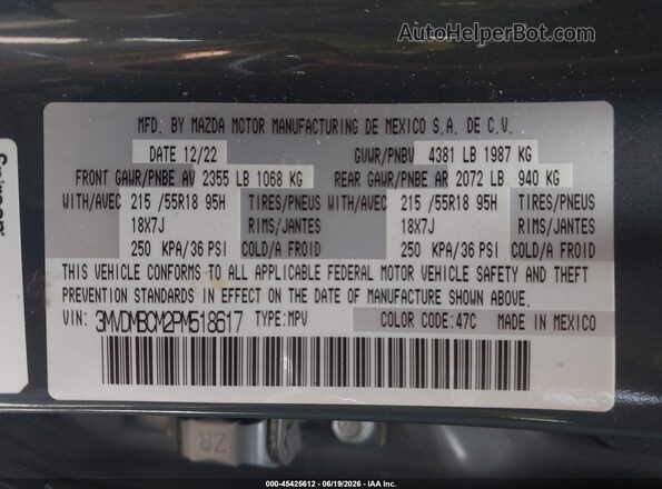 3MVDMBCM2PM518617 2023 MAZDA CX-30 Blue Engine compartment view