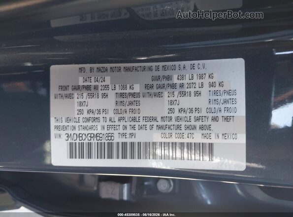 3MVDMBCM3RM691856 2024 MAZDA CX-30 Blue ძრავის განყოფილების ხედი
