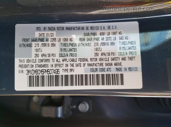 3MVDMBCM5PM507496 2023 MAZDA CX-30 Gray Вид наклейки з VIN-кодом