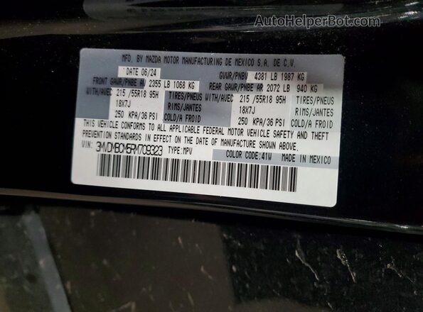 3MVDMBCM5RM709323 2024 MAZDA CX-30 Black Вид наклейки з VIN-кодом