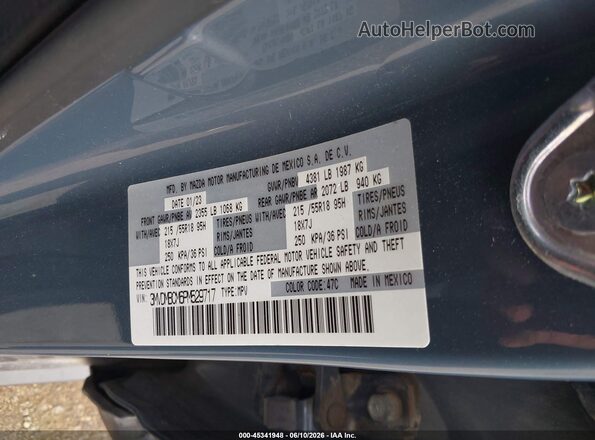 3MVDMBCM6PM529717 2023 MAZDA CX-30 Blue VIN კოდის სტიკერის ხედი