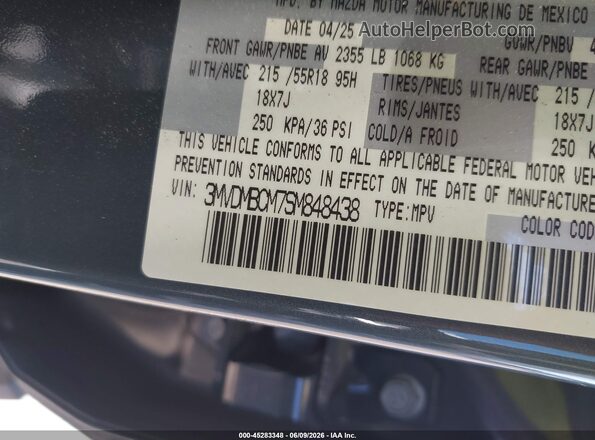 3MVDMBCM7SM848438 2025 MAZDA CX-30 Gray Vista del compartimento del motor