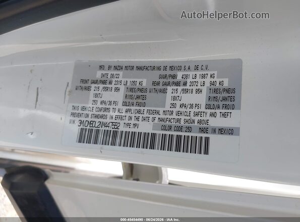3MVDMBDL2NM447552 2022 MAZDA CX-30 White Engine compartment view