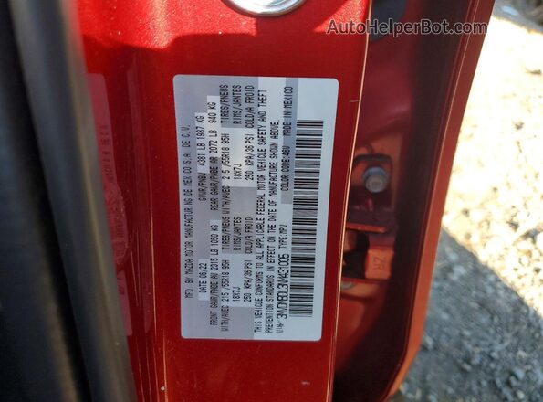 3MVDMBDL3NM431005 2022 MAZDA CX-30 Red Vista de la etiqueta del VIN