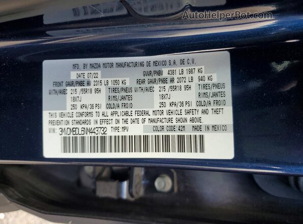 3MVDMBDL6NM443732 2022 MAZDA CX-30 Blue Engine compartment view