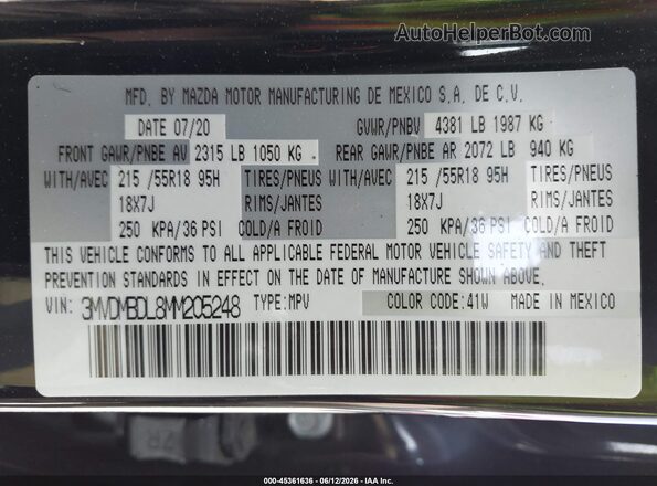3MVDMBDL8MM205248 2021 MAZDA CX-30 Черный Вид подкапотного пространства