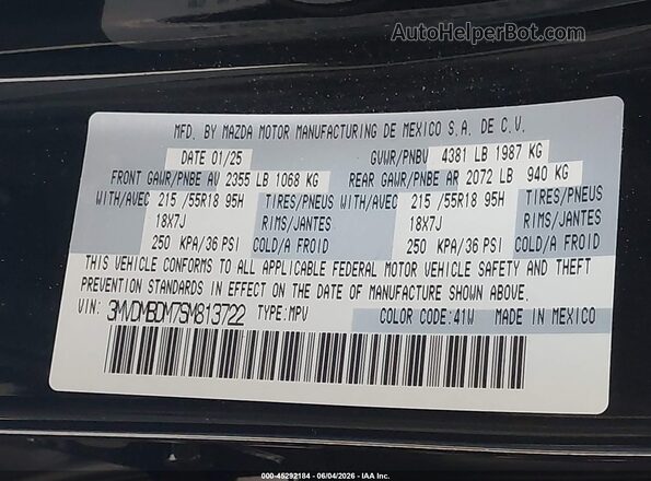3MVDMBDM7SM813722 2025 MAZDA CX-30 Black 