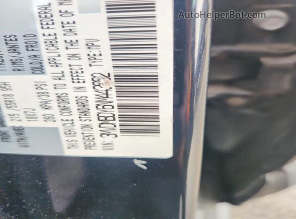3MVDMBDY6NM443662 2022 MAZDA CX-30 Black VIN კოდის სტიკერის ხედი