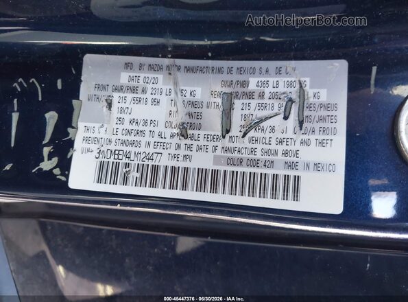 3MVDMBEM4LM124477 2020 MAZDA CX-30 Dark Blue Вид підкапотного простору