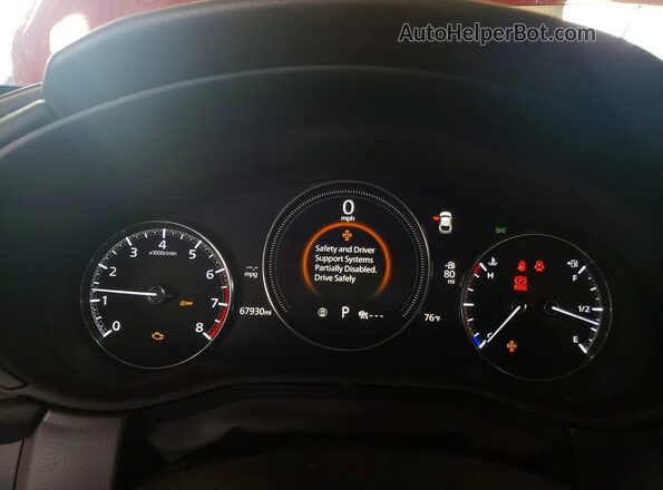 3MVDMBEMXLM113919 2020 MAZDA CX-30 Red Instrument cluster view