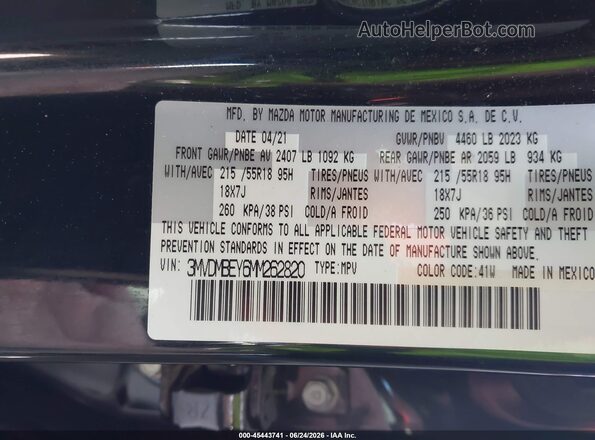 3MVDMBEY6MM262820 2021 MAZDA CX-30 Black Vista del compartimento del motor