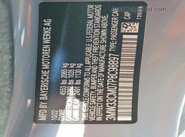 3MW33CM07P8C98897 2023 BMW OTHER Silver 