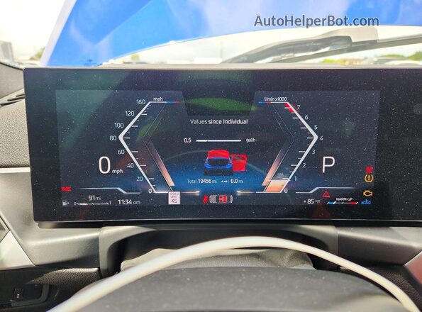 3MW49FS06R8D92487 2024 BMW M3 Blue ხელსაწყოთა პანელის ხედი