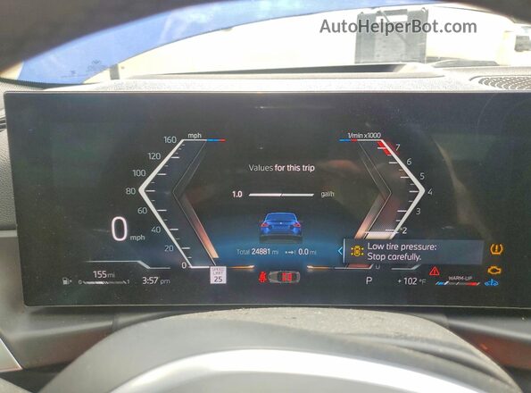 3MW53CM00R8E73812 2024 BMW M2 Blue ხელსაწყოთა პანელის ხედი