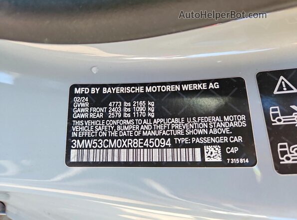 3MW53CM0XR8E45094 2024 BMW M2 Gray 