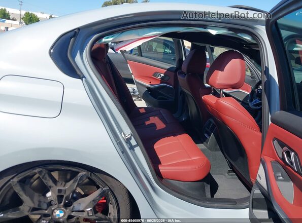 3MW59FT08S8F80100 2025 BMW M3 Blue VIN კოდის სტიკერის ხედი