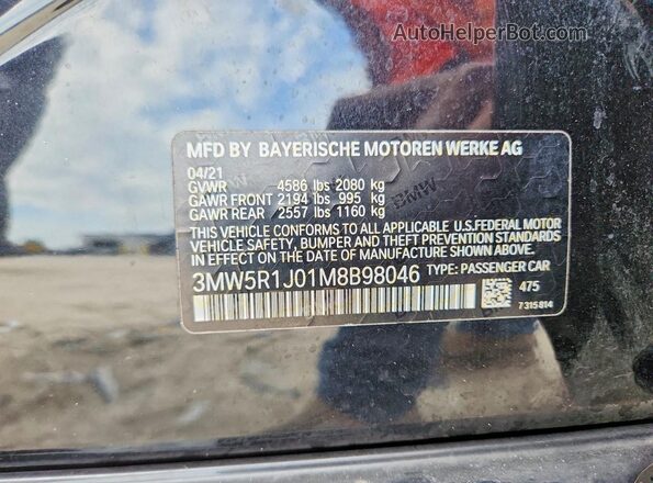 3MW5R1J01M8B98046 2021 BMW OTHER Black Engine compartment view