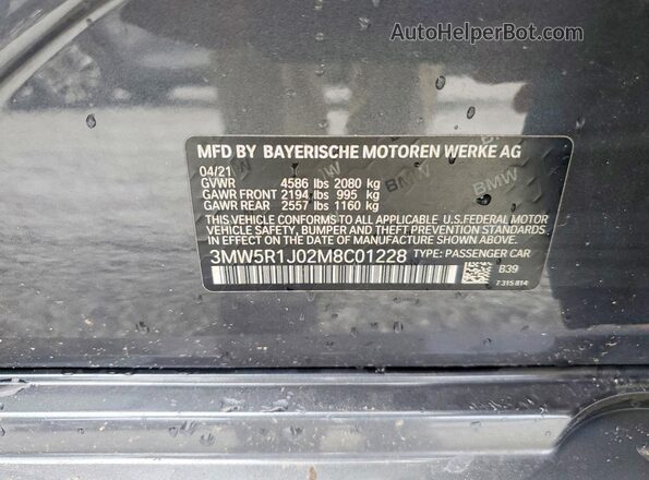 3MW5R1J02M8C01228 2021 BMW 7 SERIES Charcoal 