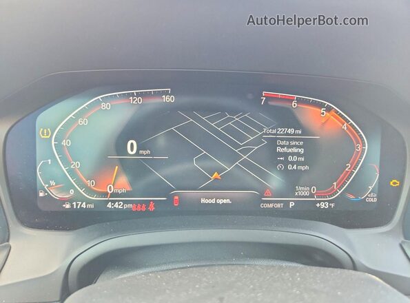 3MW5R1J02M8C18207 2021 BMW OTHER White Instrument cluster view