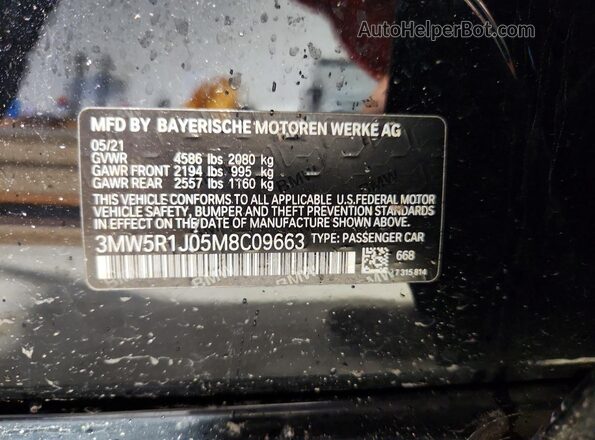 3MW5R1J05M8C09663 2021 BMW OTHER Black Engine compartment view