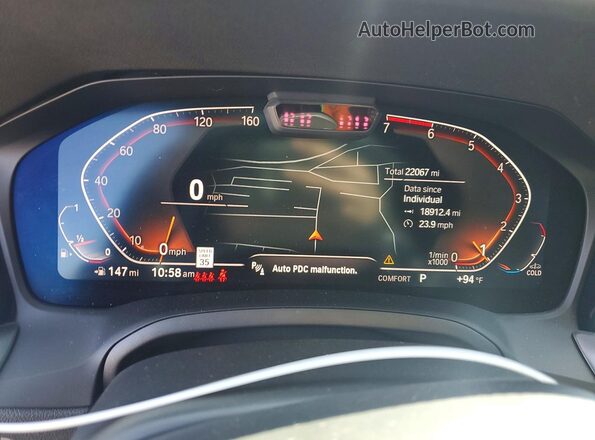 3MW5R1J07L8B19980 2020 BMW 3 SERIES Black Instrument cluster view