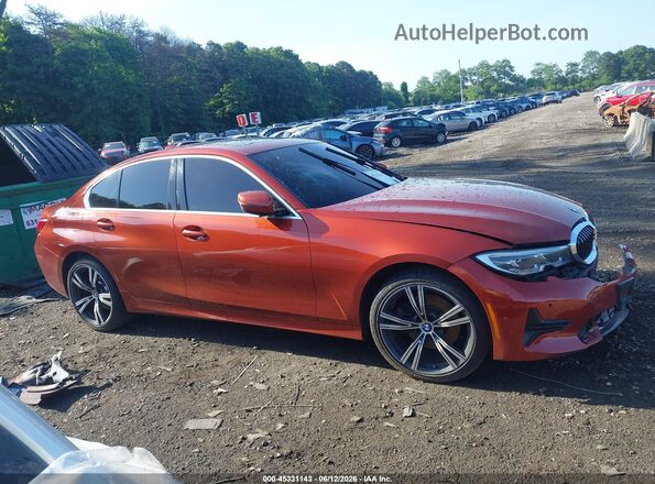3MW5R7J00M8C02638 2021 BMW 3 SERIES Orange Widok wnętrza z tyłu