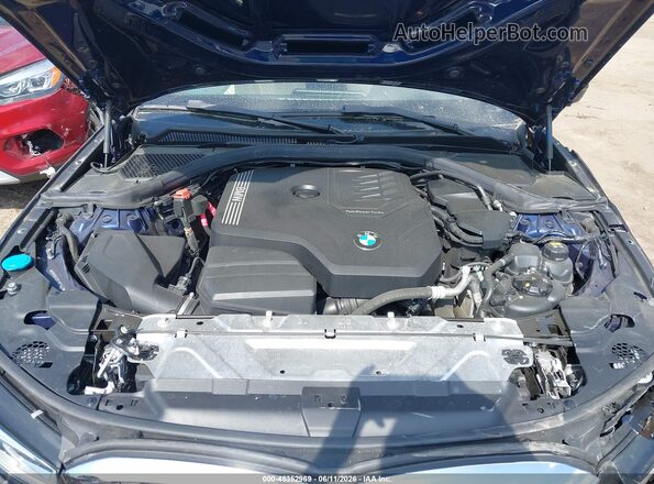 3MW5R7J03L8B33443 2020 BMW 3 SERIES Blue Vista del compartimento del motor