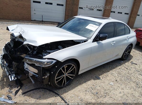 3MW5R7J06M8B79303 2021 BMW 3 SERIES White წინა მარცხენა ხედი სამი მეოთხედიდან