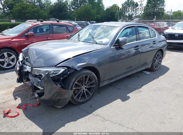 3MW5R7J09L8B22303 2020 BMW 3 SERIES Gray Առջևի ձախ երեք քառորդ տեսարան