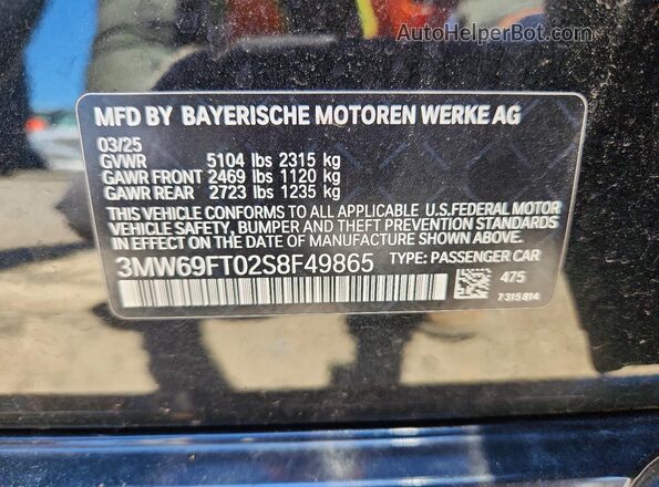 3MW69FT02S8F49865 2025 BMW M3 Black Vista del compartimento del motor