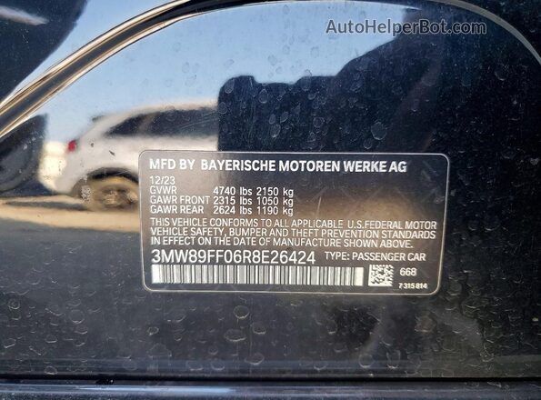 3MW89FF06R8E26424 2024 BMW OTHER Black VIN sticker view