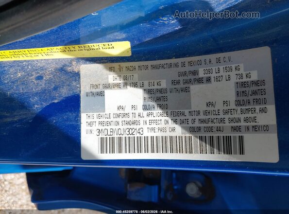 3MYDLBYV0JY302143 2018 TOYOTA YARIS IA Blue Вид підкапотного простору