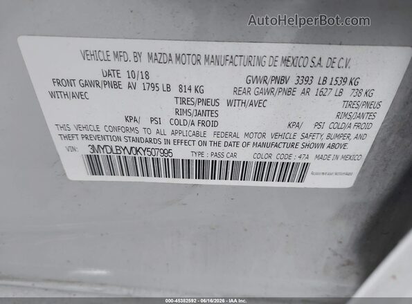 3MYDLBYV0KY507995 2019 TOYOTA YARIS Gray Widok komory silnika