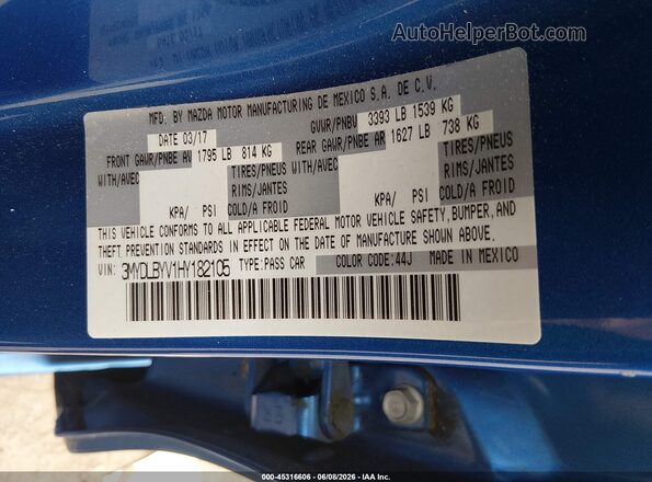 3MYDLBYV1HY182105 2017 TOYOTA YARIS IA Blue Вид підкапотного простору