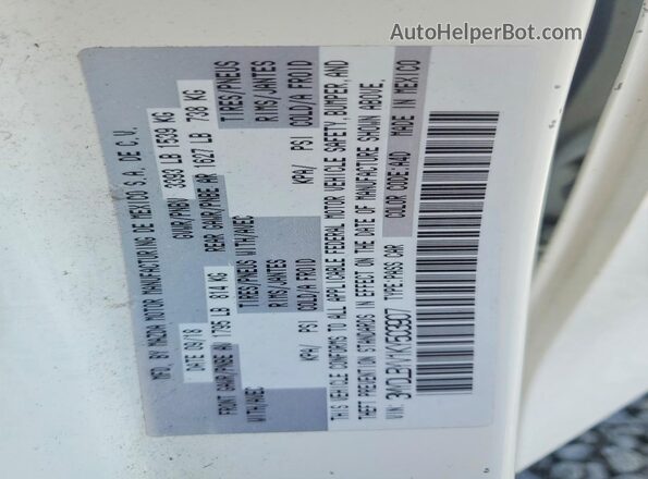 3MYDLBYV1KY503907 2019 TOYOTA YARIS White 