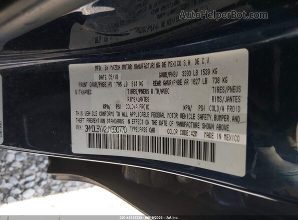 3MYDLBYV2JY330770 2018 TOYOTA YARIS IA Blue Engine compartment view