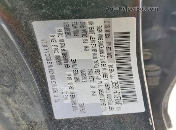3MYDLBYV3HY182980 2017 TOYOTA YARIS Black Вид наклейки з VIN-кодом