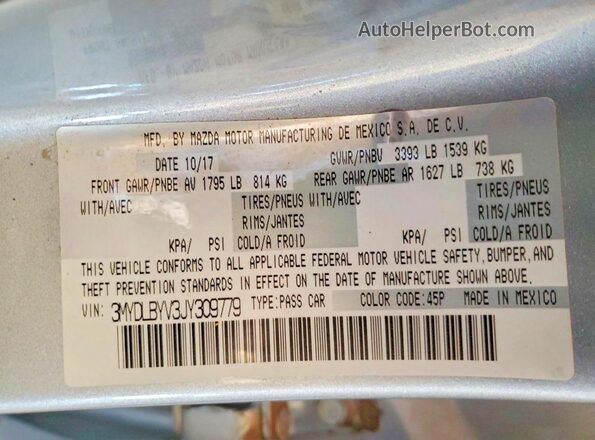 3MYDLBYV3JY309779 2018 TOYOTA YARIS Серебряный Вид подкапотного пространства
