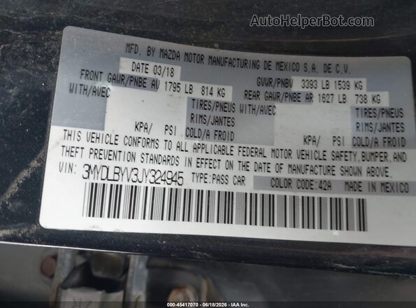 3MYDLBYV3JY324945 2018 TOYOTA YARIS IA Серый Вид подкапотного пространства