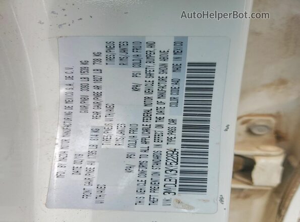 3MYDLBYV3KY522894 2019 TOYOTA YARIS White 