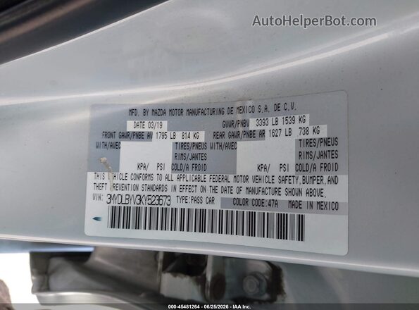 3MYDLBYV3KY523673 2019 TOYOTA YARIS White Շարժիչի բաժամունքի տեսք