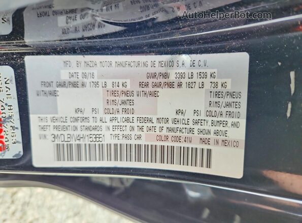 3MYDLBYV4HY153651 2017 TOYOTA YARIS Black ძრავის განყოფილების ხედი