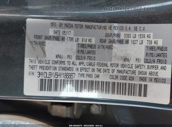 3MYDLBYV5HY186867 2017 TOYOTA YARIS IA Gray Vista del compartimento del motor