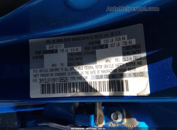3MYDLBYV6HY195528 2017 TOYOTA YARIS IA Blue Engine compartment view
