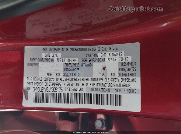 3MYDLBYV6JY305175 2018 TOYOTA YARIS IA Бордовый Вид подкапотного пространства